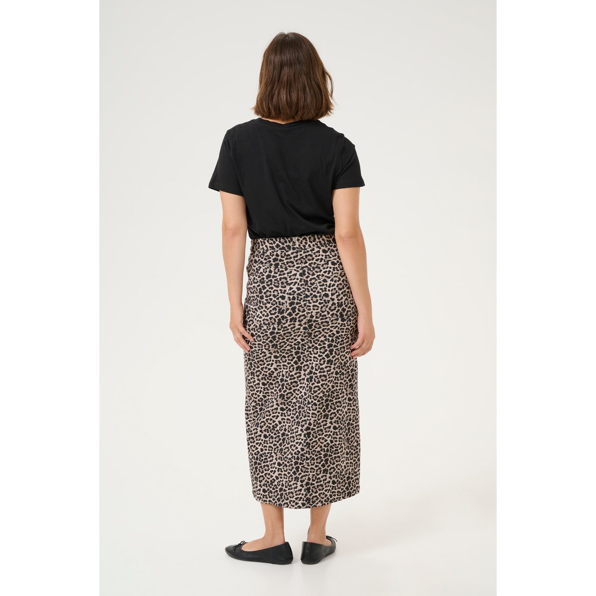 Skirt marron classic leopard, KAFFE