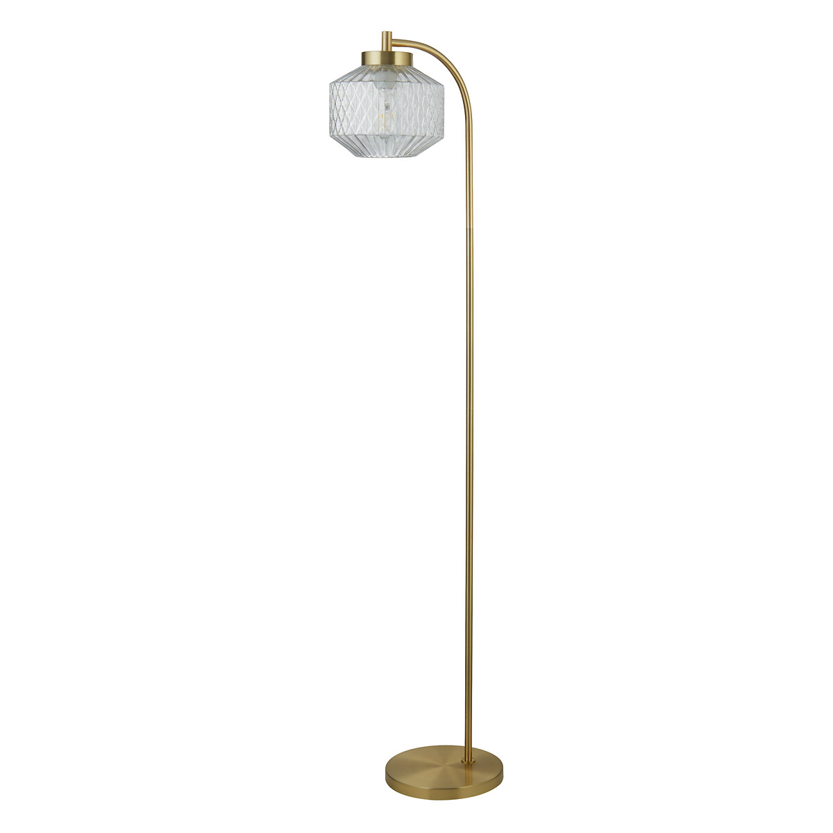 Lancaster Textured Glass Floor Lamp in Satin Brass aged brass, SO'HOME