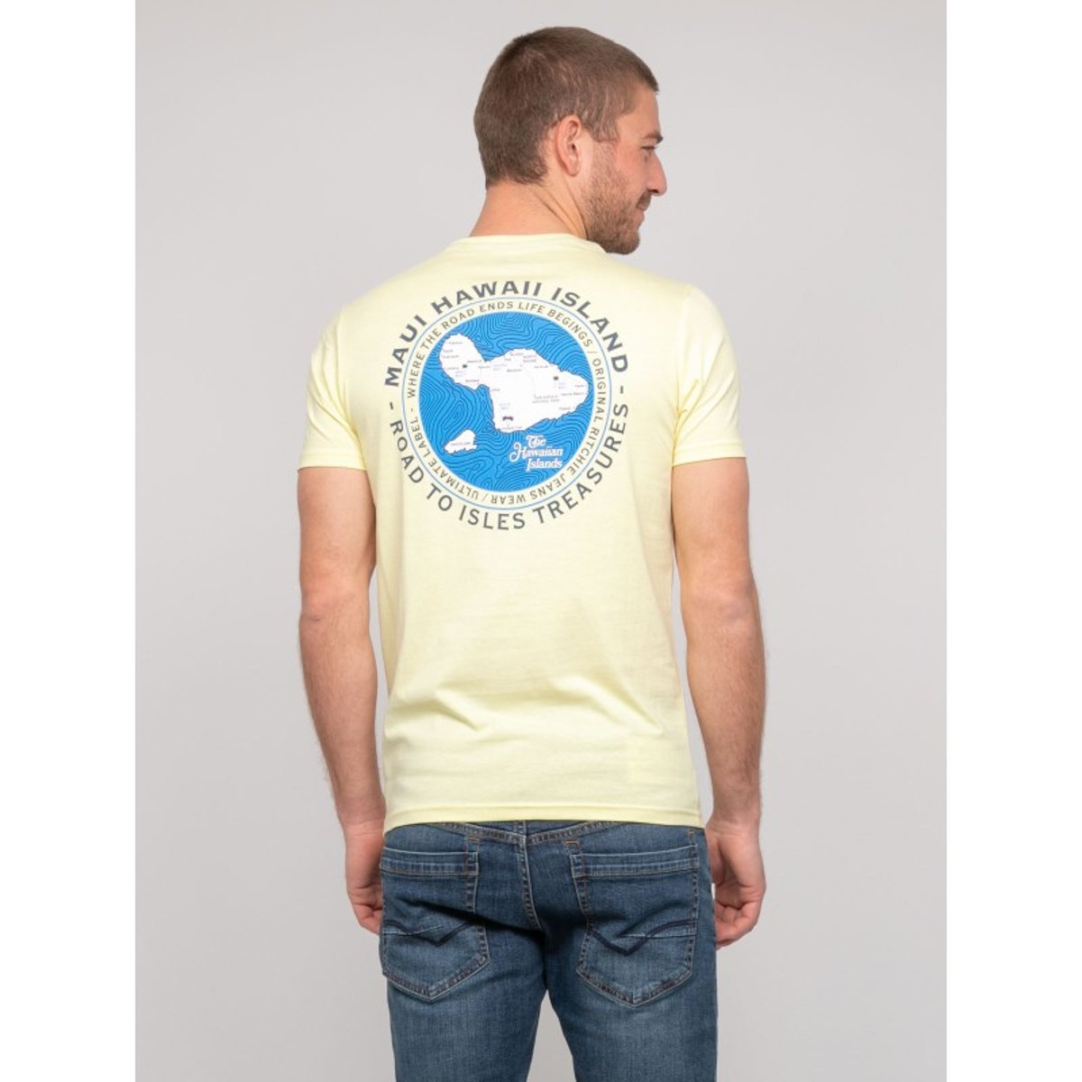 T-shirt Coton Motifs Nantorin jaune, RITCHIE