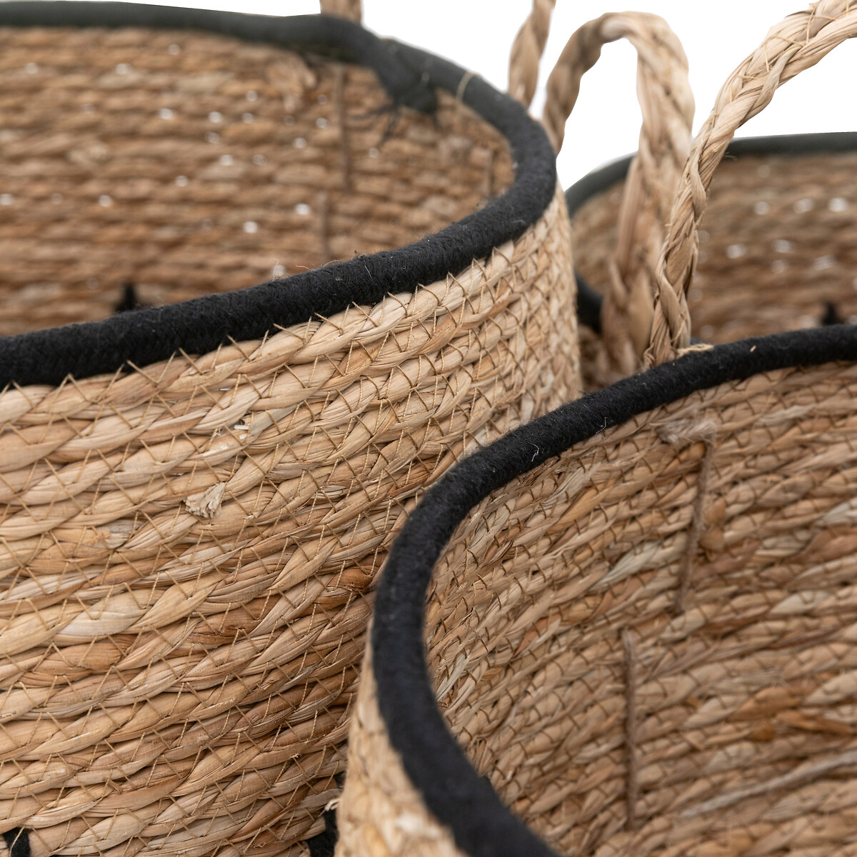 Set of 3 Titley Baskets Natural and Black black, ÉDITÉ