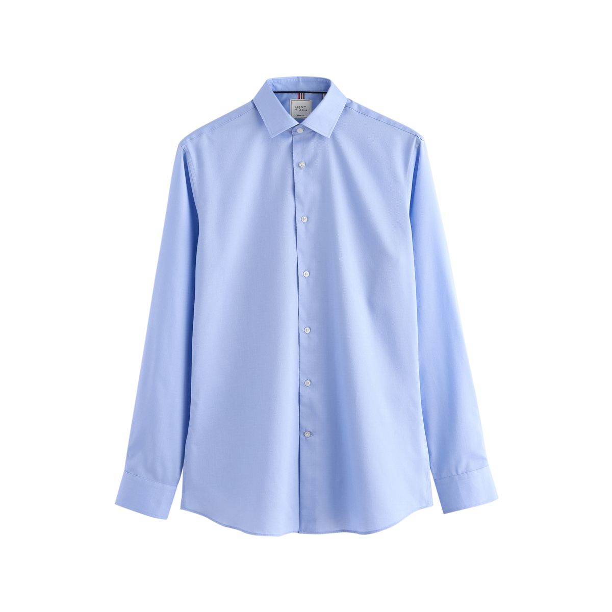 Chemise texturée slim à poignet, lot de 3 blanc/bleu, NEXT