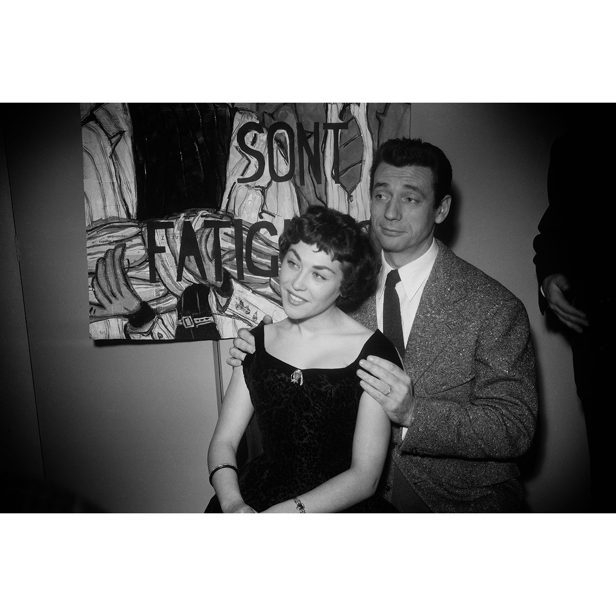 Tableau noir et blanc Photo de Yves Montand tableau alu dibond, HEXOA