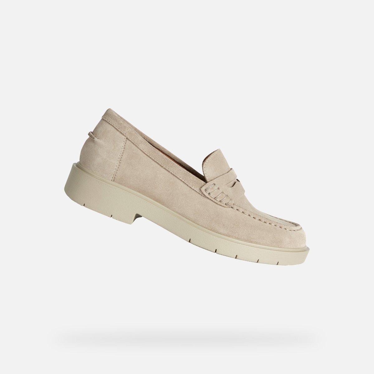 Mocassins respirants en cuir Spherica EC1 beige, GEOX