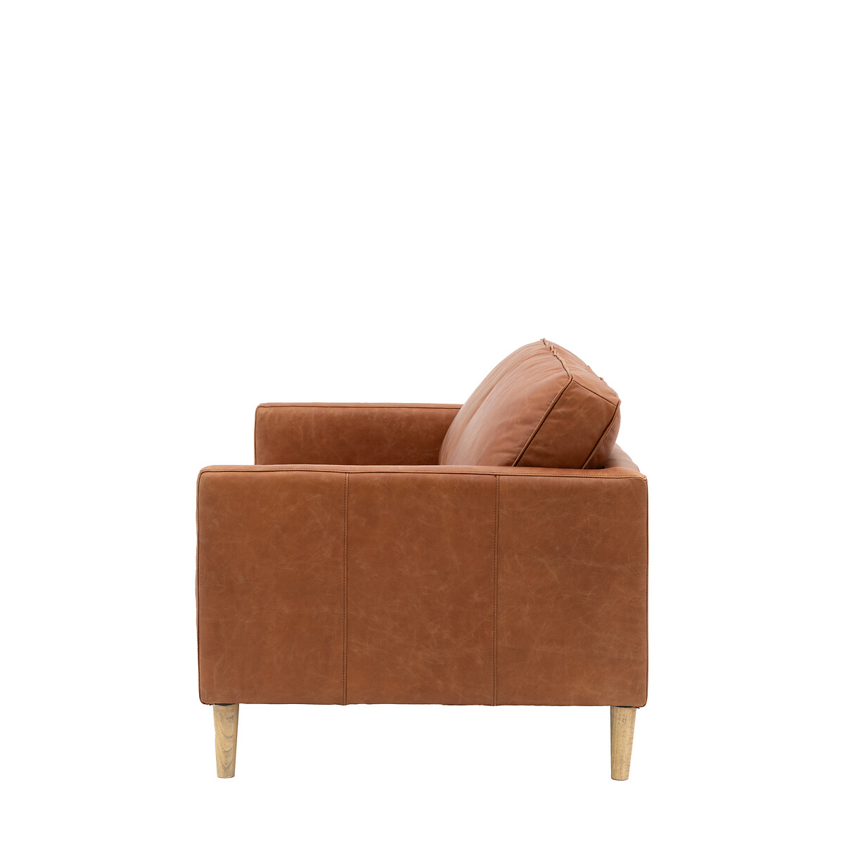 Groton Mid-Century 2 Seater Vintage Leather Sofa with Solid Wood Legs brown , ÉDITÉ