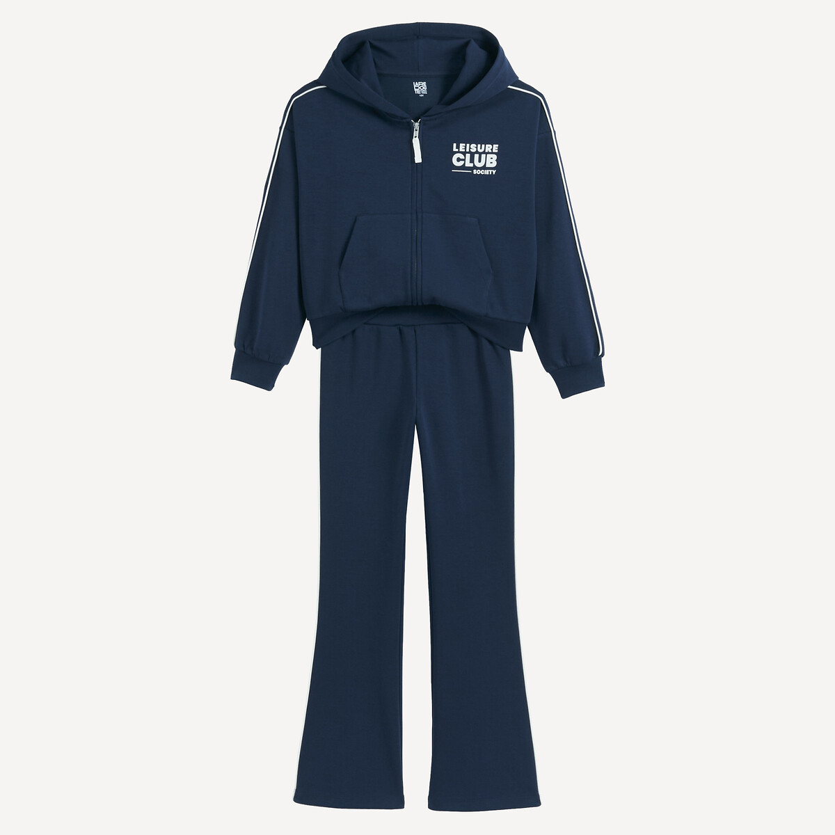 Zip-Up Hoodie and Joggers Outfit navy blue, LA REDOUTE COLLECTIONS
