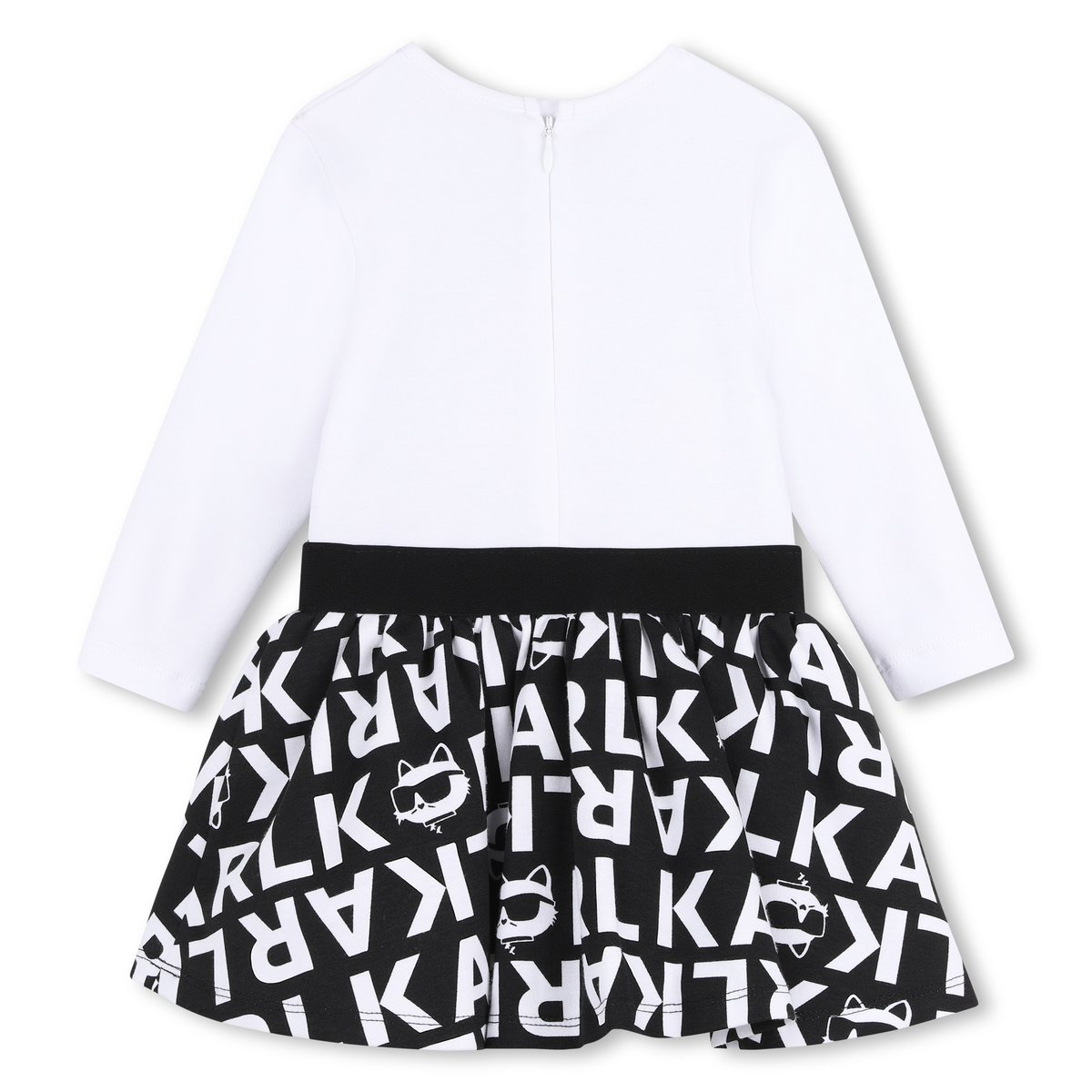 Robe manches longues blanc noir, KARL LAGERFELD KIDS