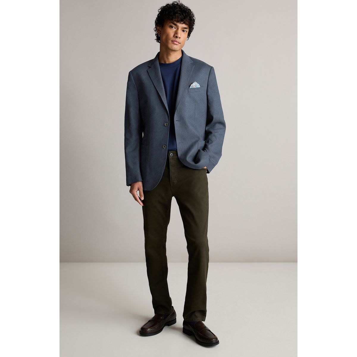 Blazer en lin bleu marine, NEXT
