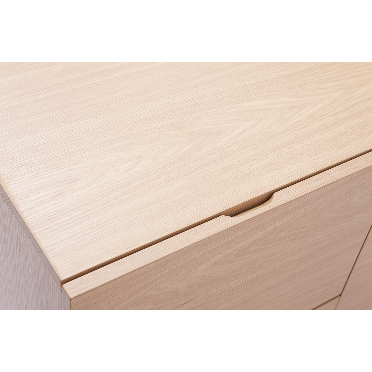 Buffet design finition bois clair chêne et métal noir 2 portes 4 tiroirs L180 cm ALASKA chêne clair, MILIBOO