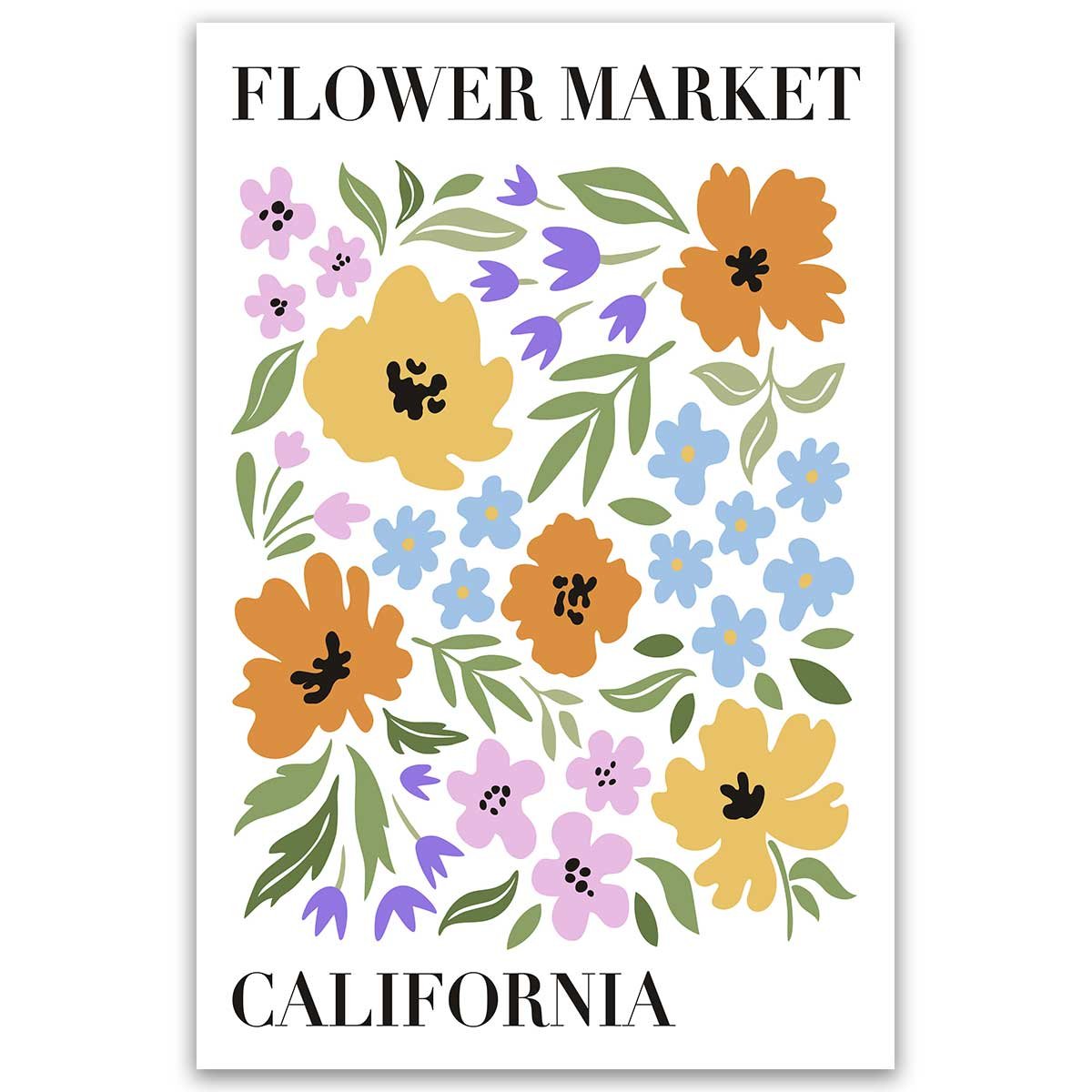 Tableau Flower Market California toile imprimée, HEXOA