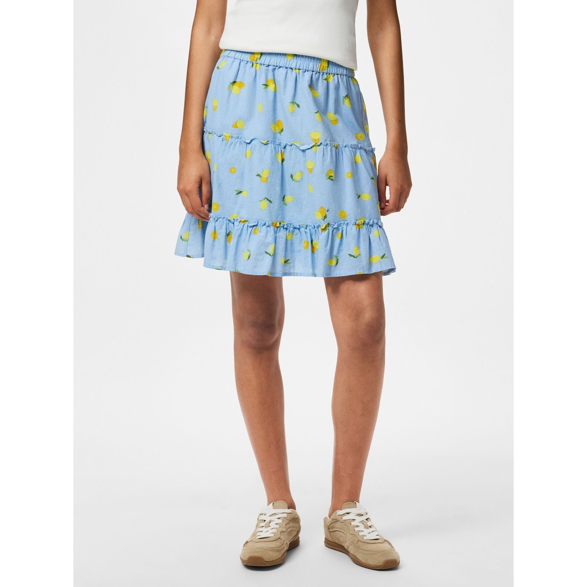 Mini-Jupe cashmere blue, PIECES