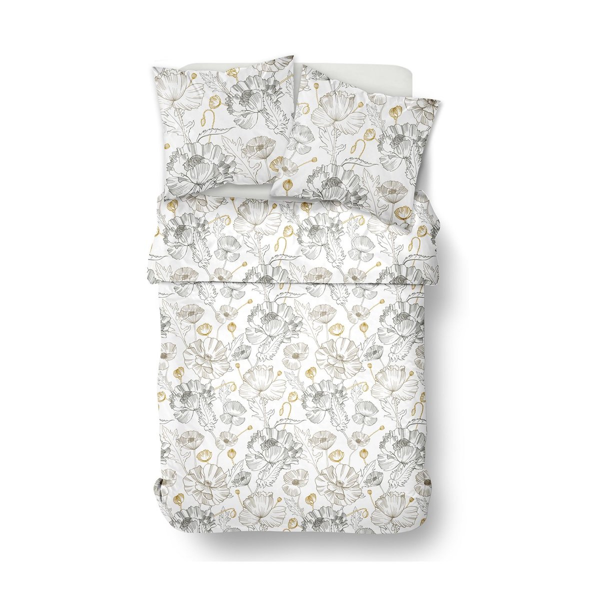 Parure de lit zippée imprimé Floral coton MAWIRA AUGUSTE blanc, TODAY