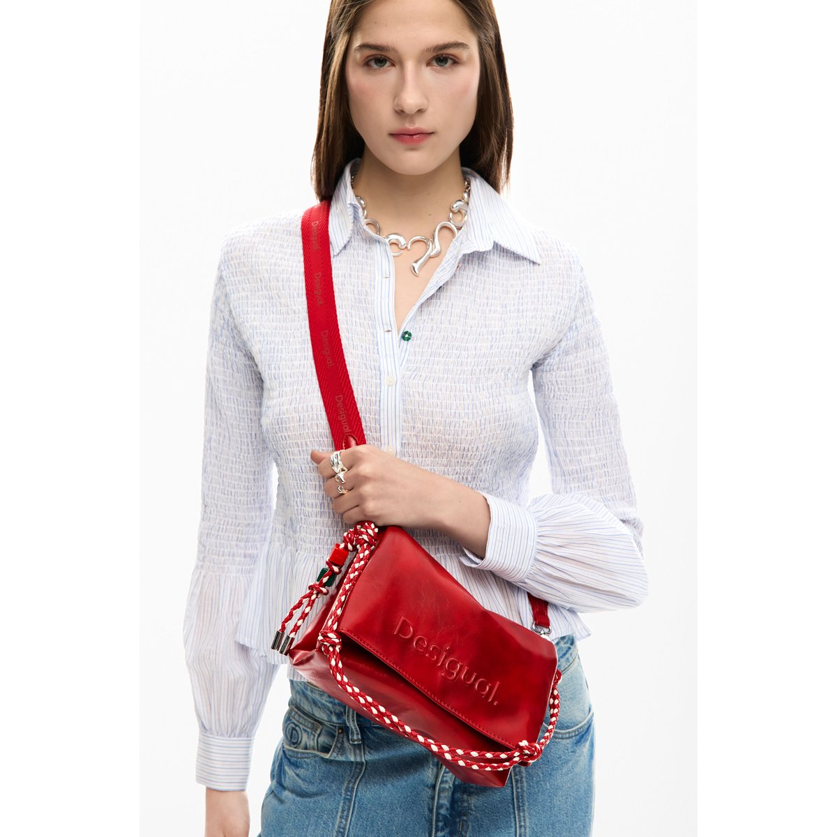 Sac moyen logo rouge, DESIGUAL