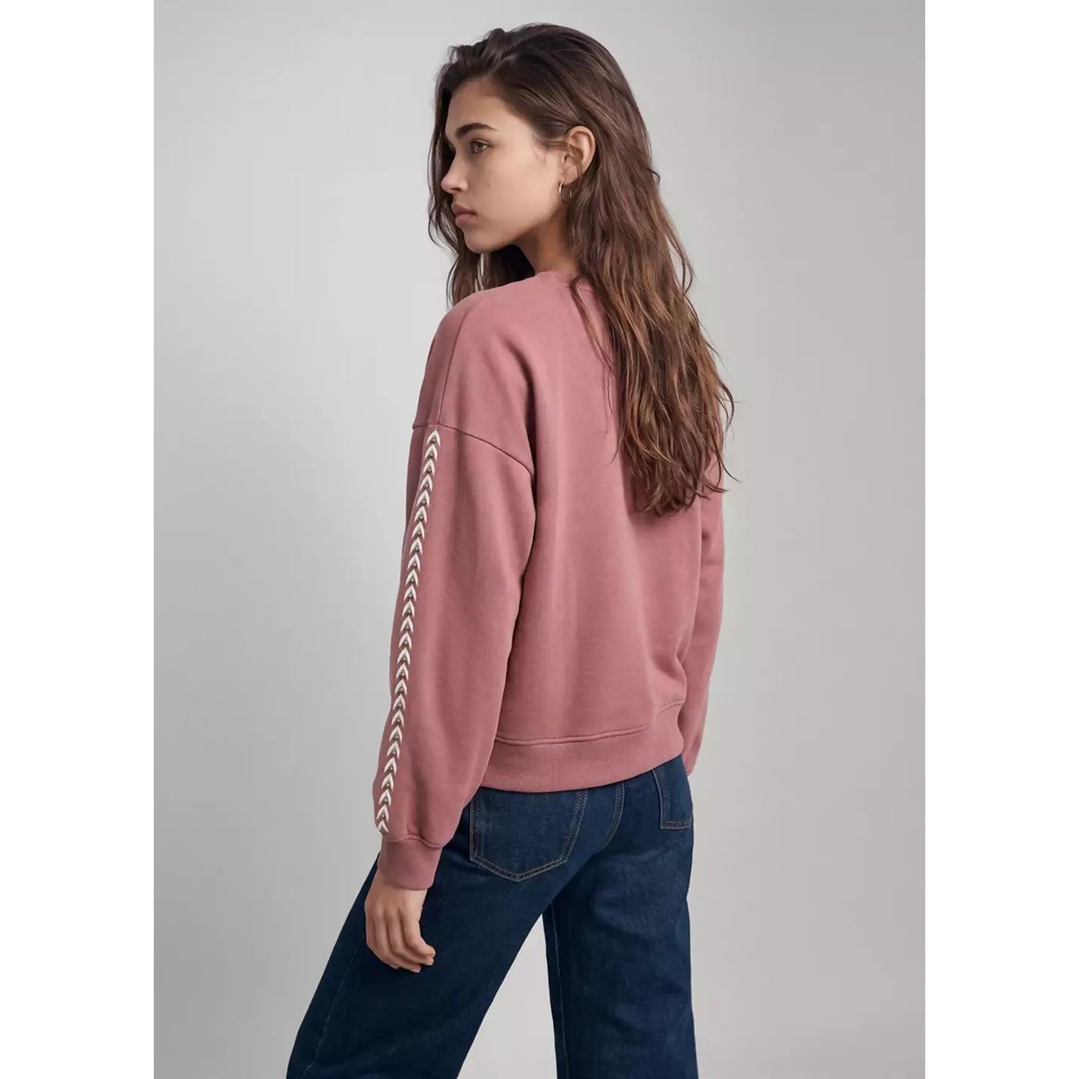 Sweat-shirt clouté rose, MANGO TEEN