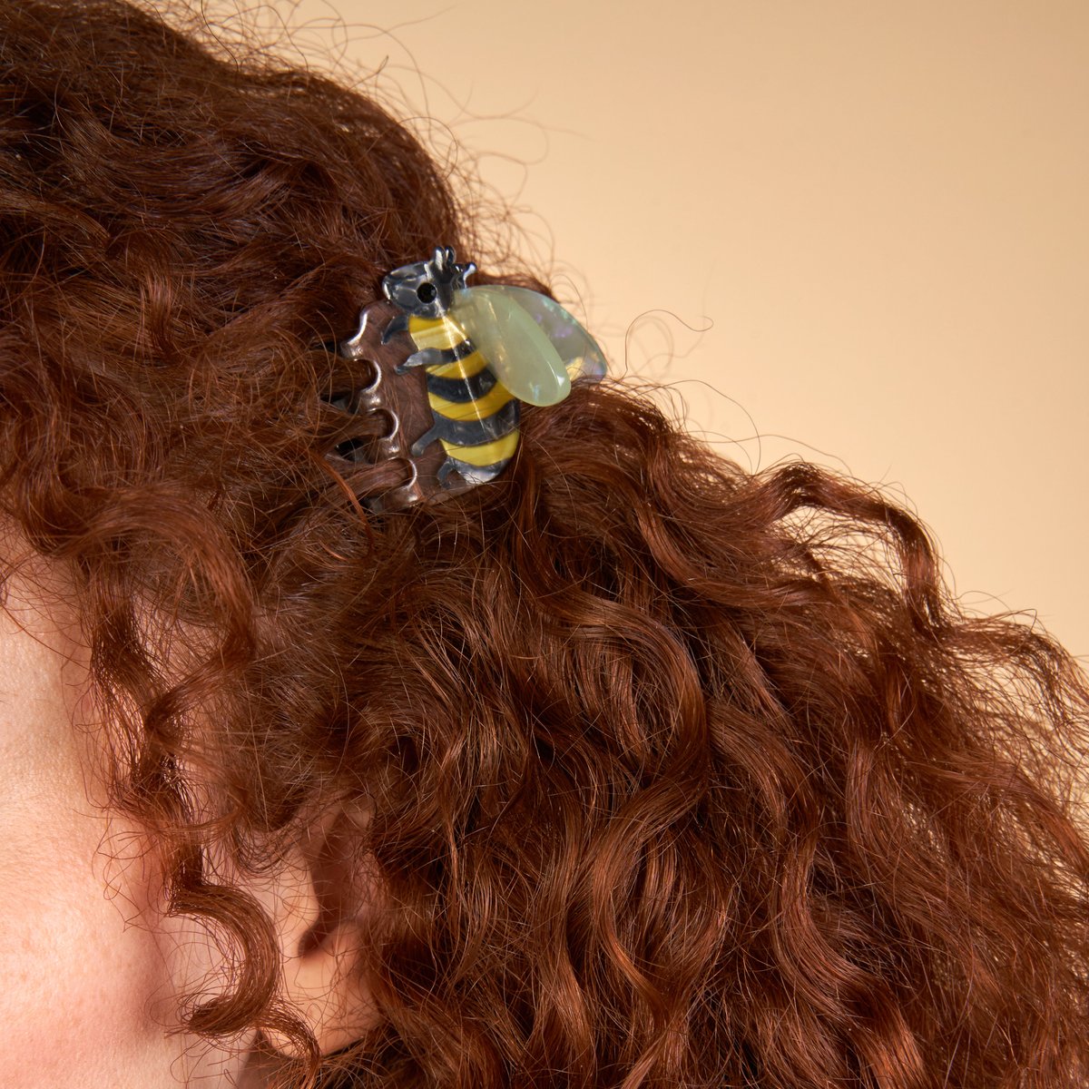 Mini pince à cheveux ABEILLE rayé jaune et noir, COUCOU SUZETTE