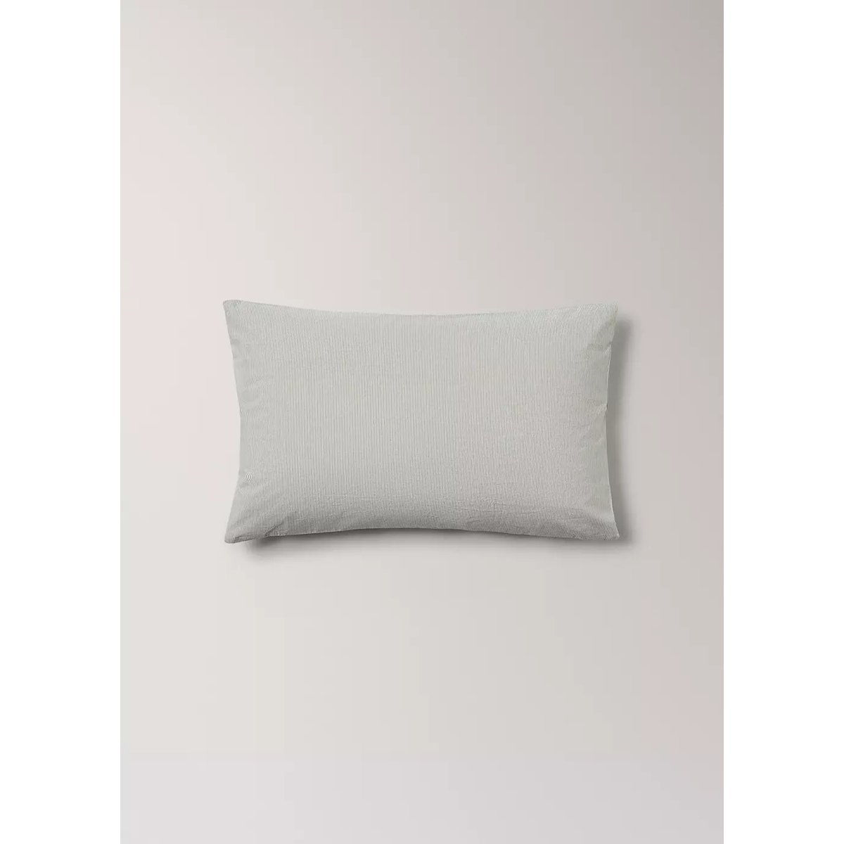 Taie d'oreiller pour berceau à fines rayures, en coton avec fil teint vert pastel, MANGO HOME