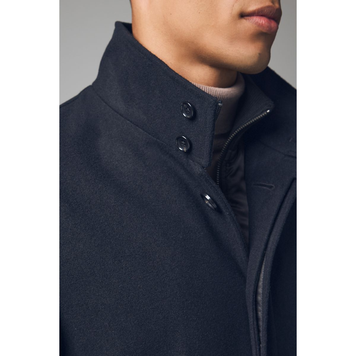 Manteau à col cheminée noir, NEXT