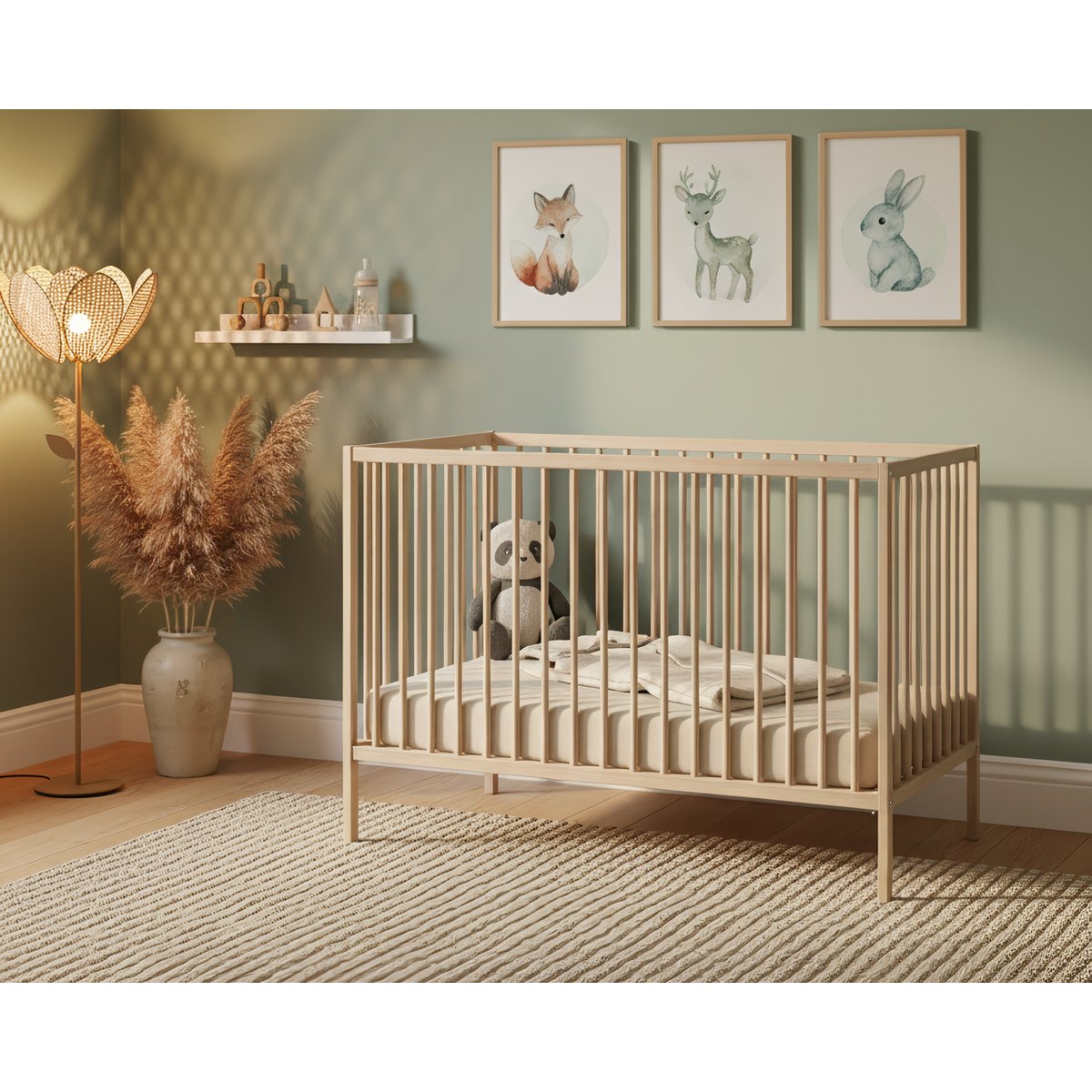 Lit bébé en bois ONE hêtre brut, WEBABY