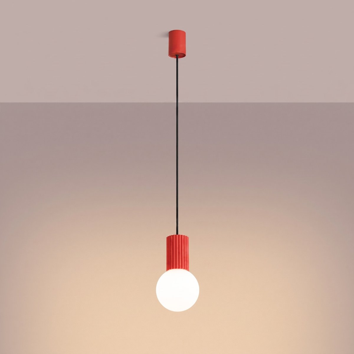 Suspension Aluminium Rouge G9 1 Halo rouge, EDEN