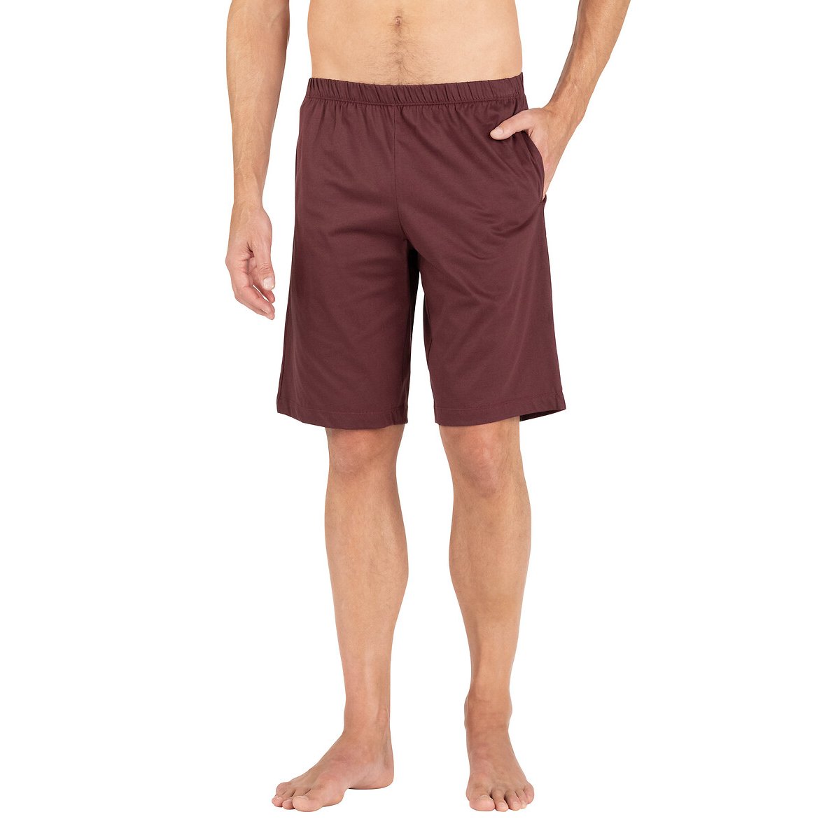 Pyjashort en coton mercerisé et motif haut bordeaux, EMINENCE