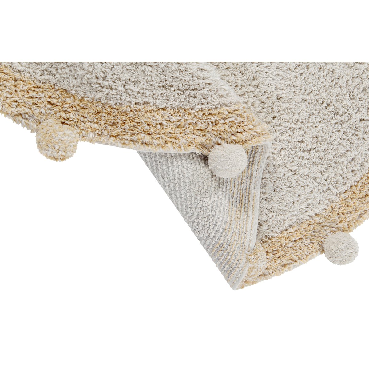 Tapis Rond en coton BUBBLY naturel, miel, LORENA CANALS