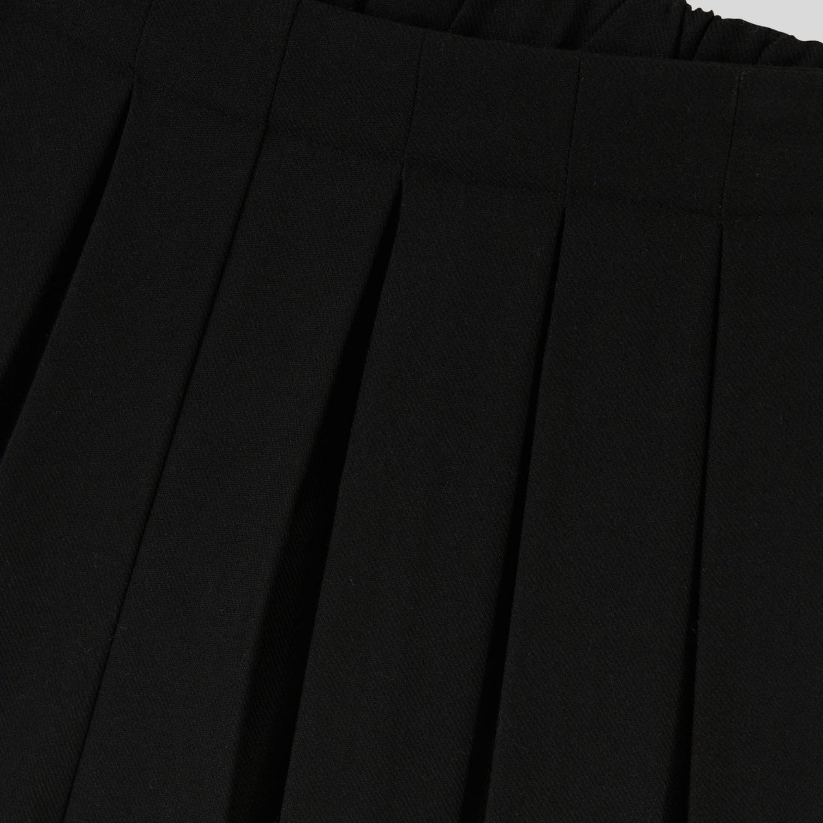 Short plissé uni noir, MONOPRIX