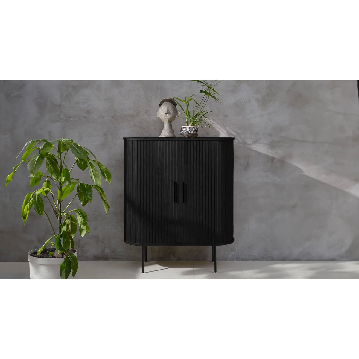 Buffet vaisselier ALBA noir, MAISON AUBERTIN