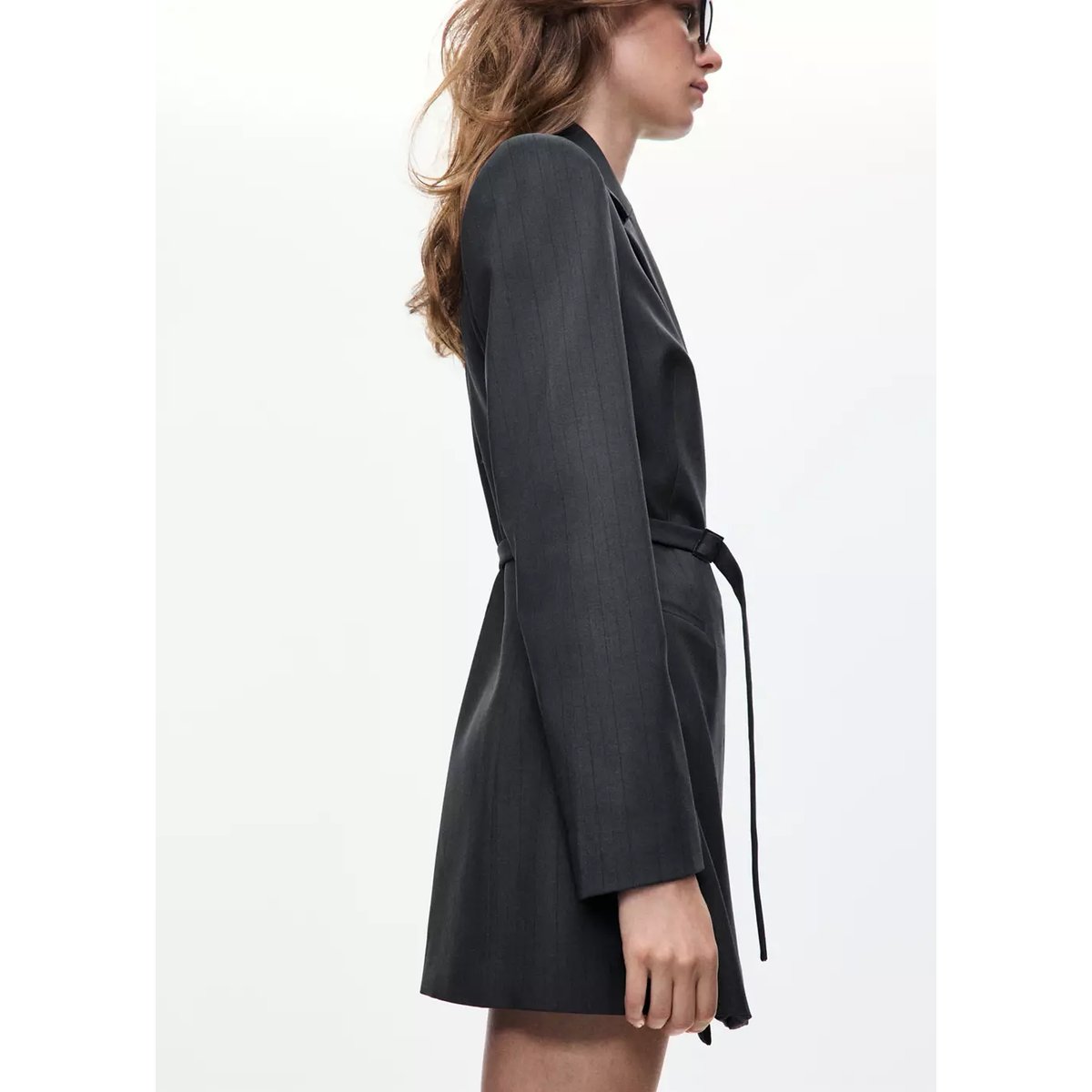 Robe blazer ceinture gris, MANGO