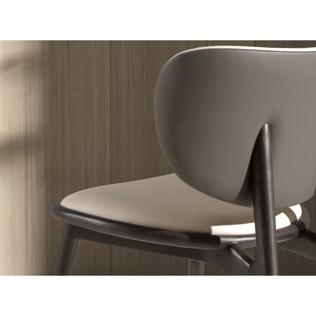 Chaise en similicuir gris foncé | crème, ANGEL CERDA
