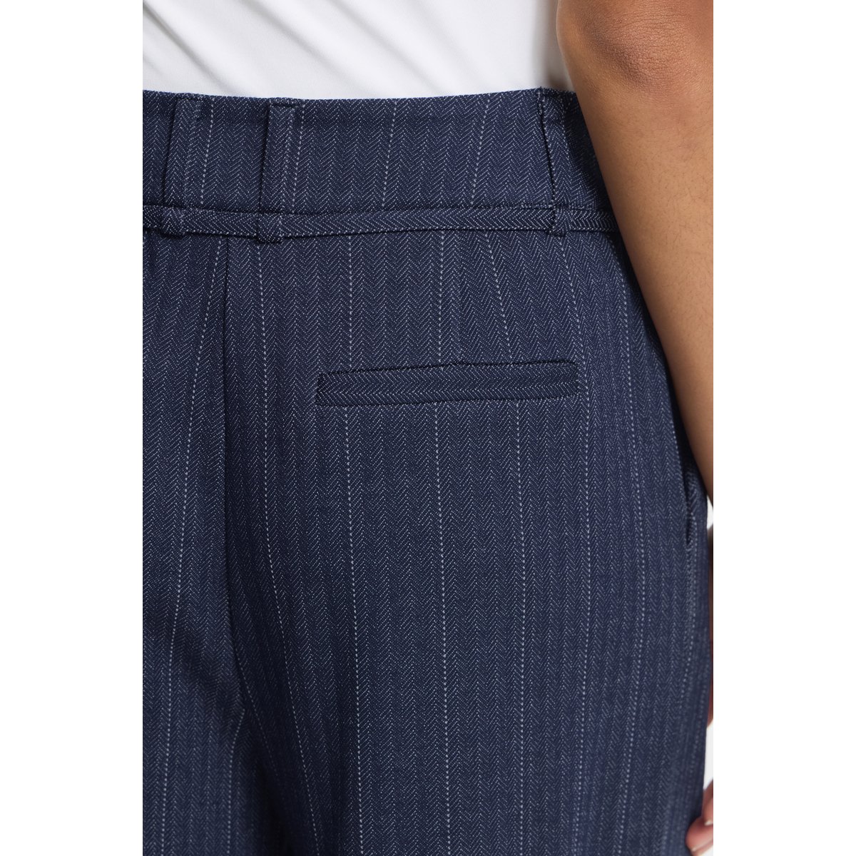 Pantalon décontracté bleu dark blue jacquard stripe, ICHI