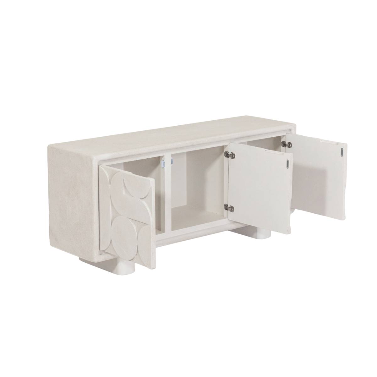 Buffet en bois effet béton DANAÉ blanc, MADE IN MEUBLES
