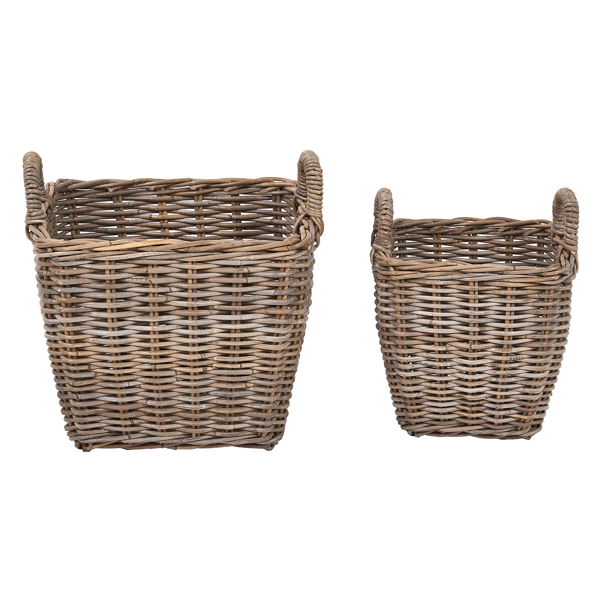 Set of 2 Kubu Graduated Square Storage Baskets grey, ÉDITÉ