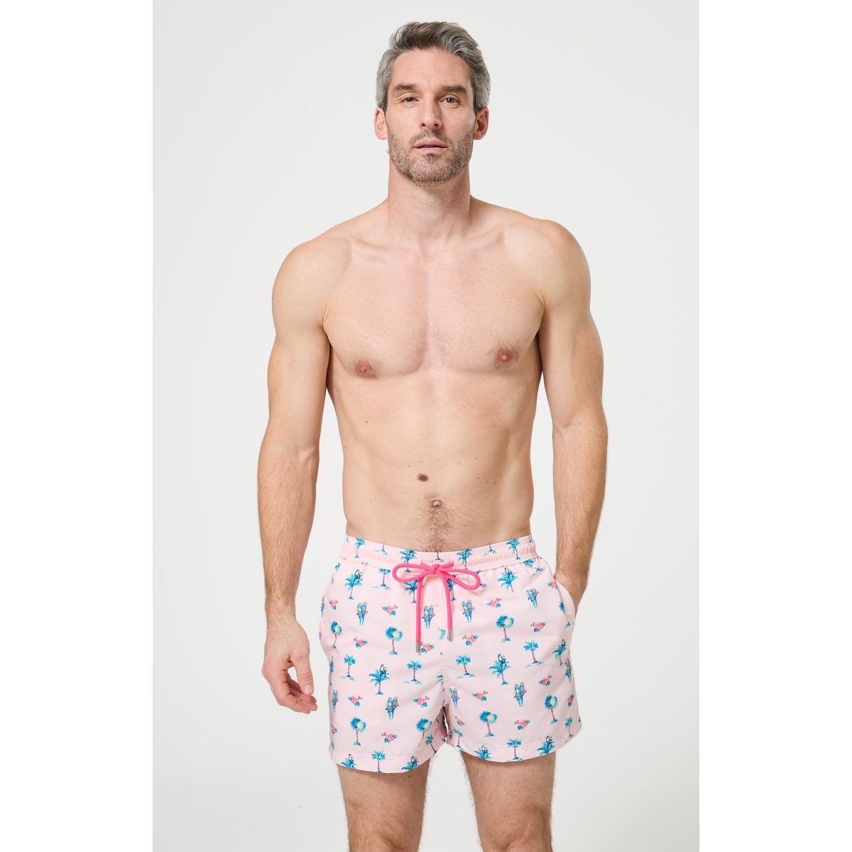 Short de bain imprimé Perroquet rose, ARTHUR