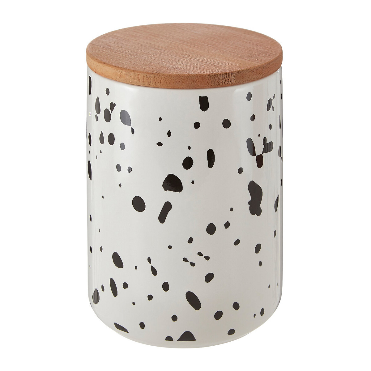 Large Black Speckled Storage Canister white, SO'HOME