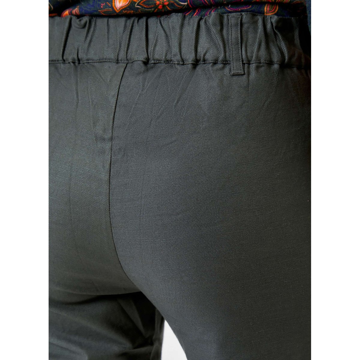 Pantalon toile de coton bio ANITA vert forêt, LA FIANCÉE