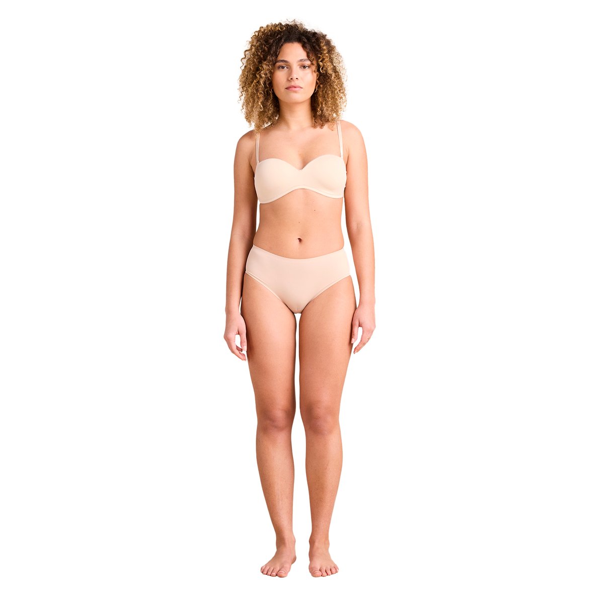 Soutien-gorge bandeau multipositions grossesse livré avec bretelles transparentes beige chiné, ENVIE DE FRAISE