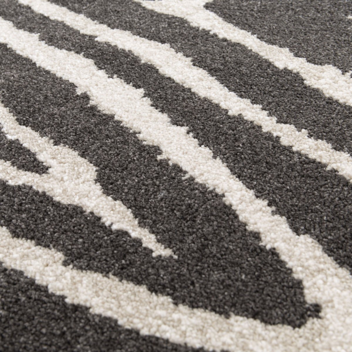 Tapis graphique à motif zébré- ZEBRA gris anthracite, DRAWER