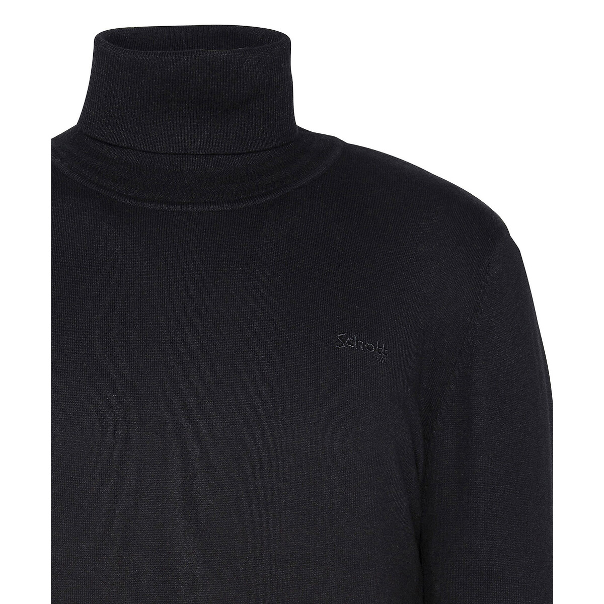 Cotton/Wool Turtleneck Jumper black, SCHOTT