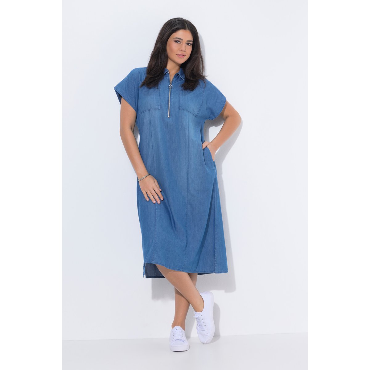 Robe midi aspect jean bleu jean, ULLA POPKEN