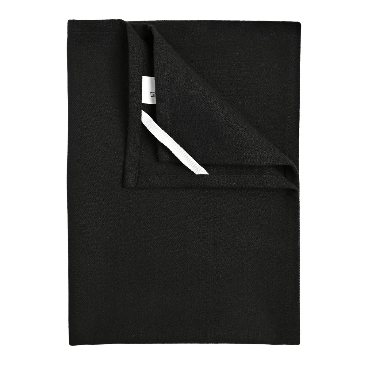 Torchon de cuisine unis en coton - QABANE noir, HOME MAISON
