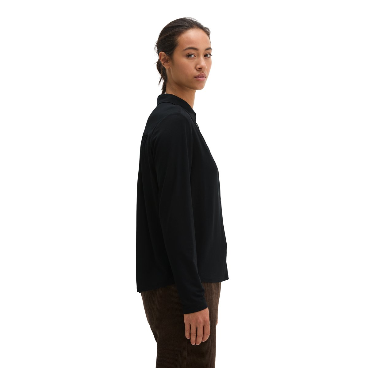 Chemisier en jersey coupe décontractée en TENCEL™ Modal noir, MARC O'POLO