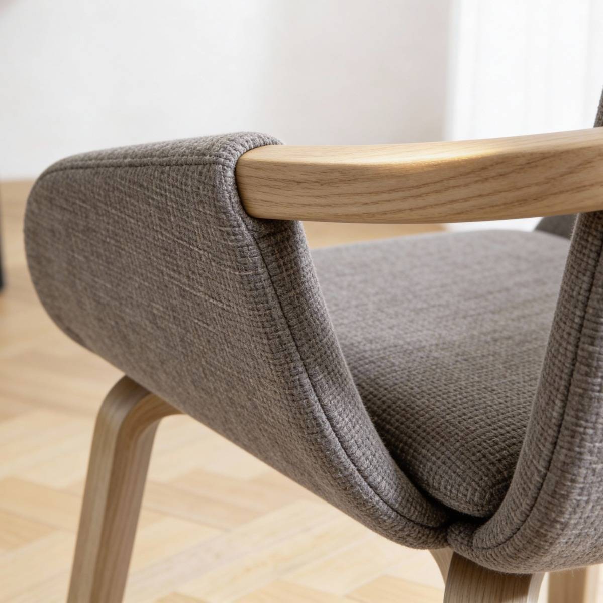 Lot de 2 chaises en tissu CALWEN gris, MADE IN MEUBLES