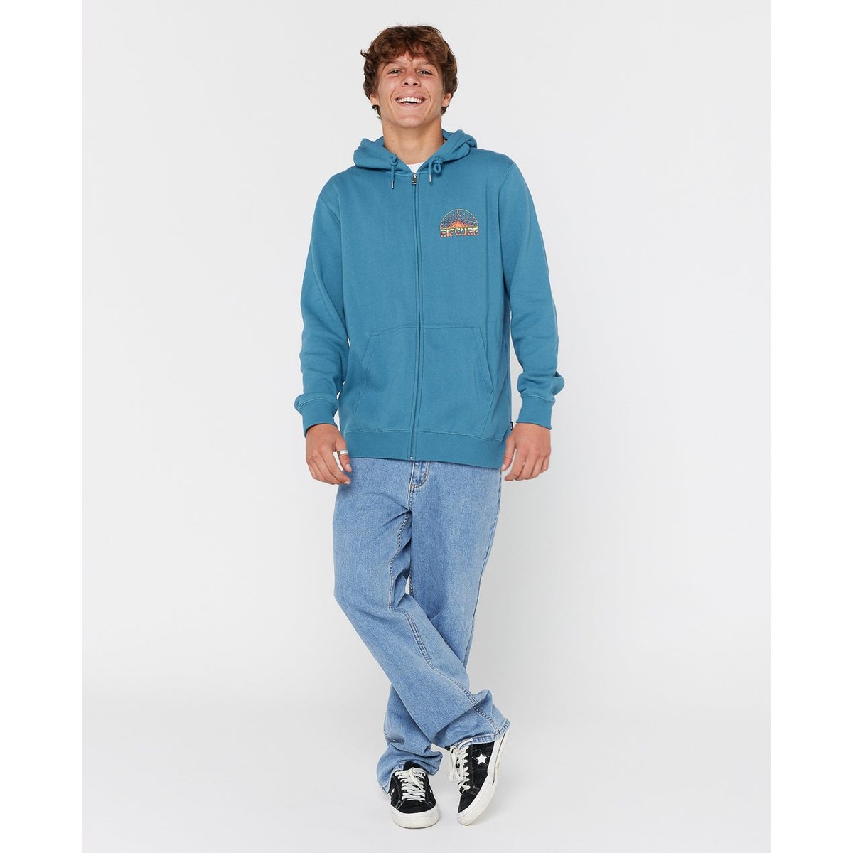 Sweat zippé à capuche GRATEFUL Shred storm blue, RIP CURL