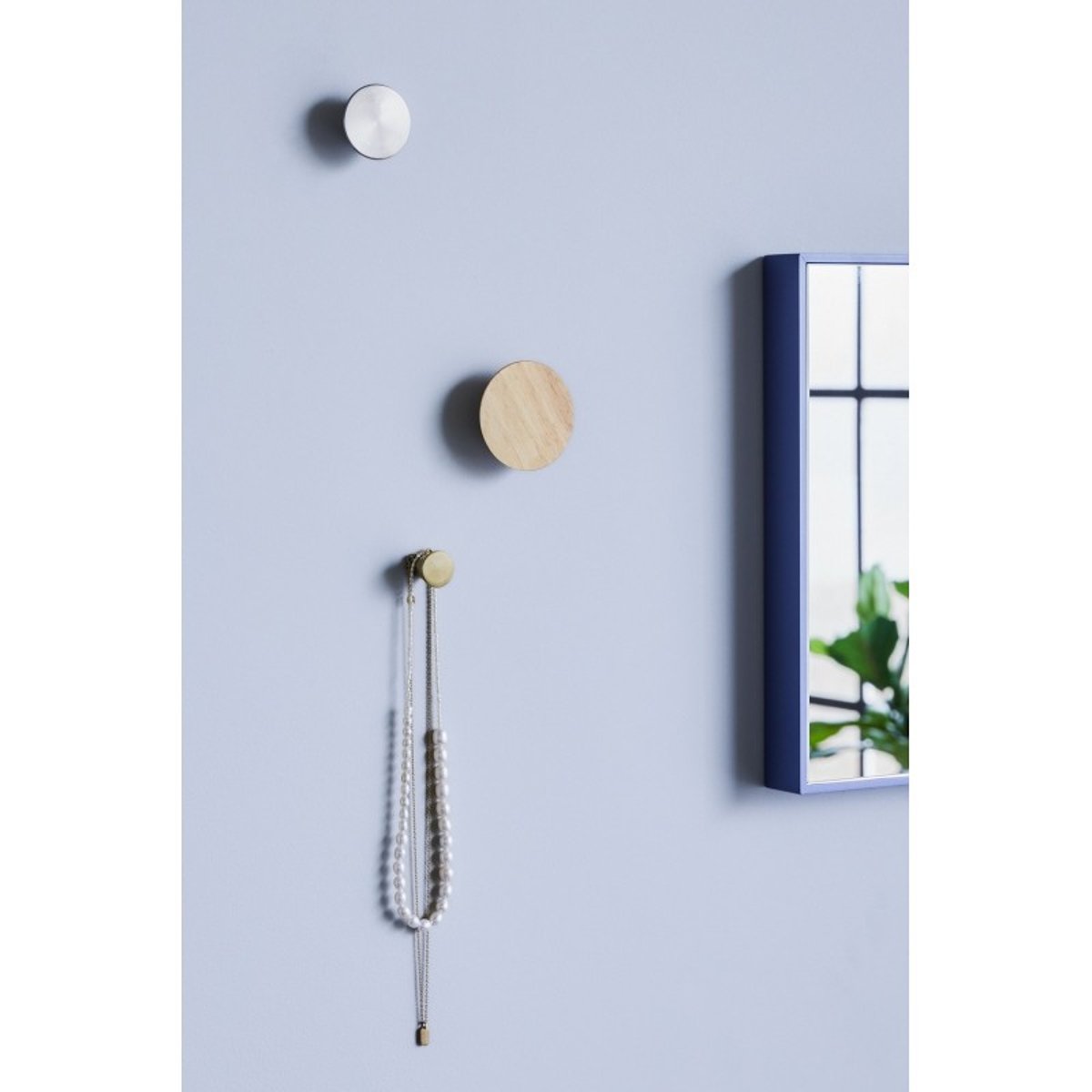Set de 3 patères design métal bois Cone multicouleur, HUBSCH