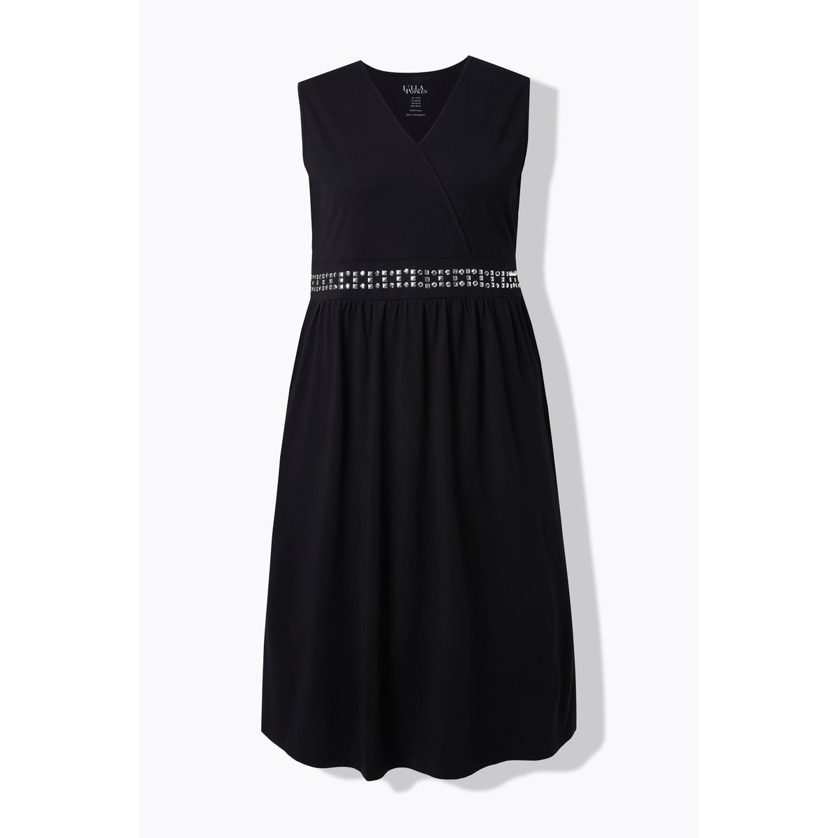 Robe midi sans manches, avec broderies noir, ULLA POPKEN