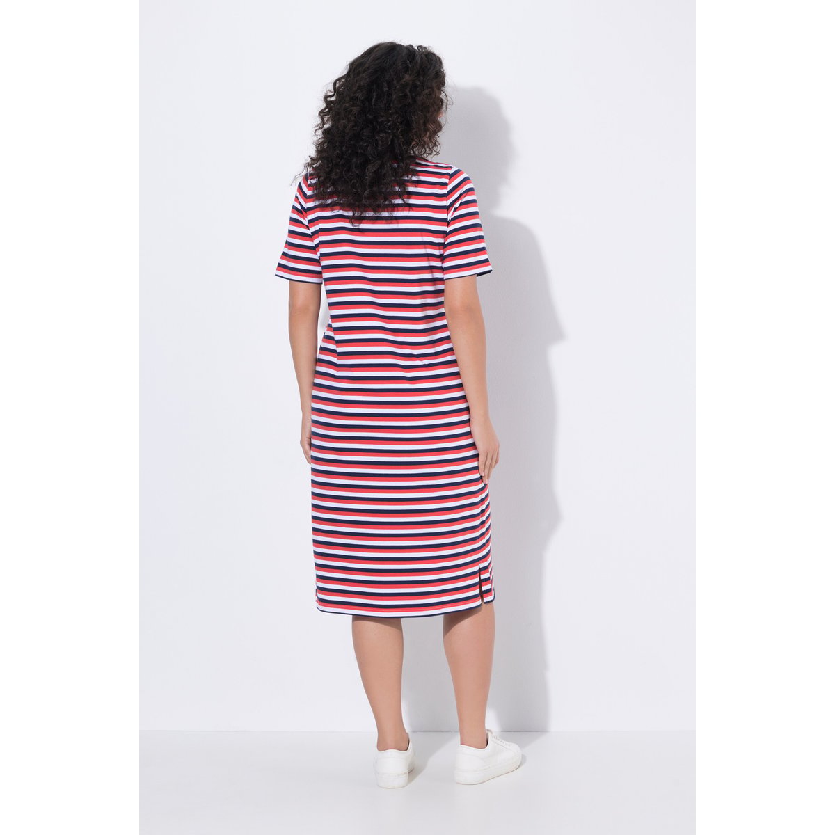 Robe midi à rayures bleu encre, ULLA POPKEN