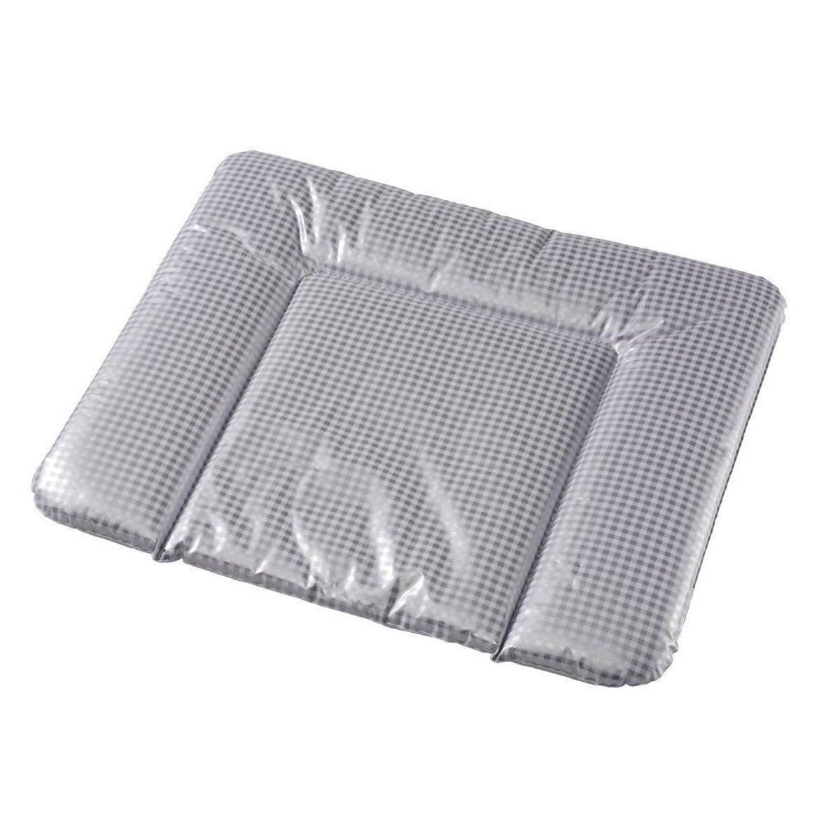 Grand matelas à langer avec protection tête 85 x 75 cm quadrillé gris, GEUTHER