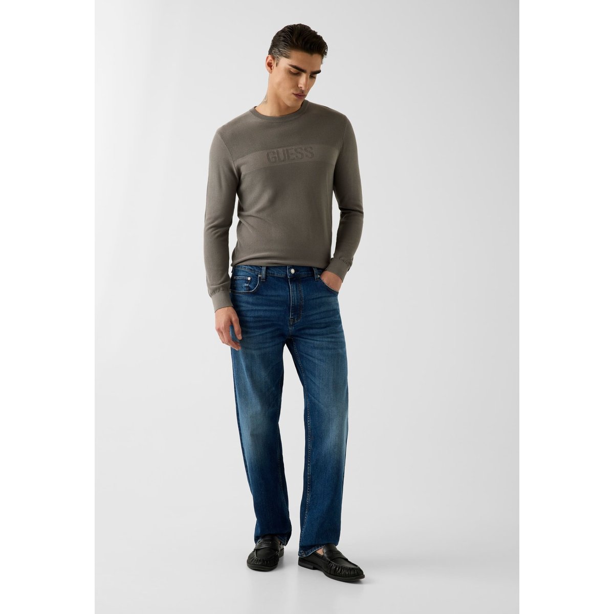 Pull En Mélange De Viscose gris, GUESS