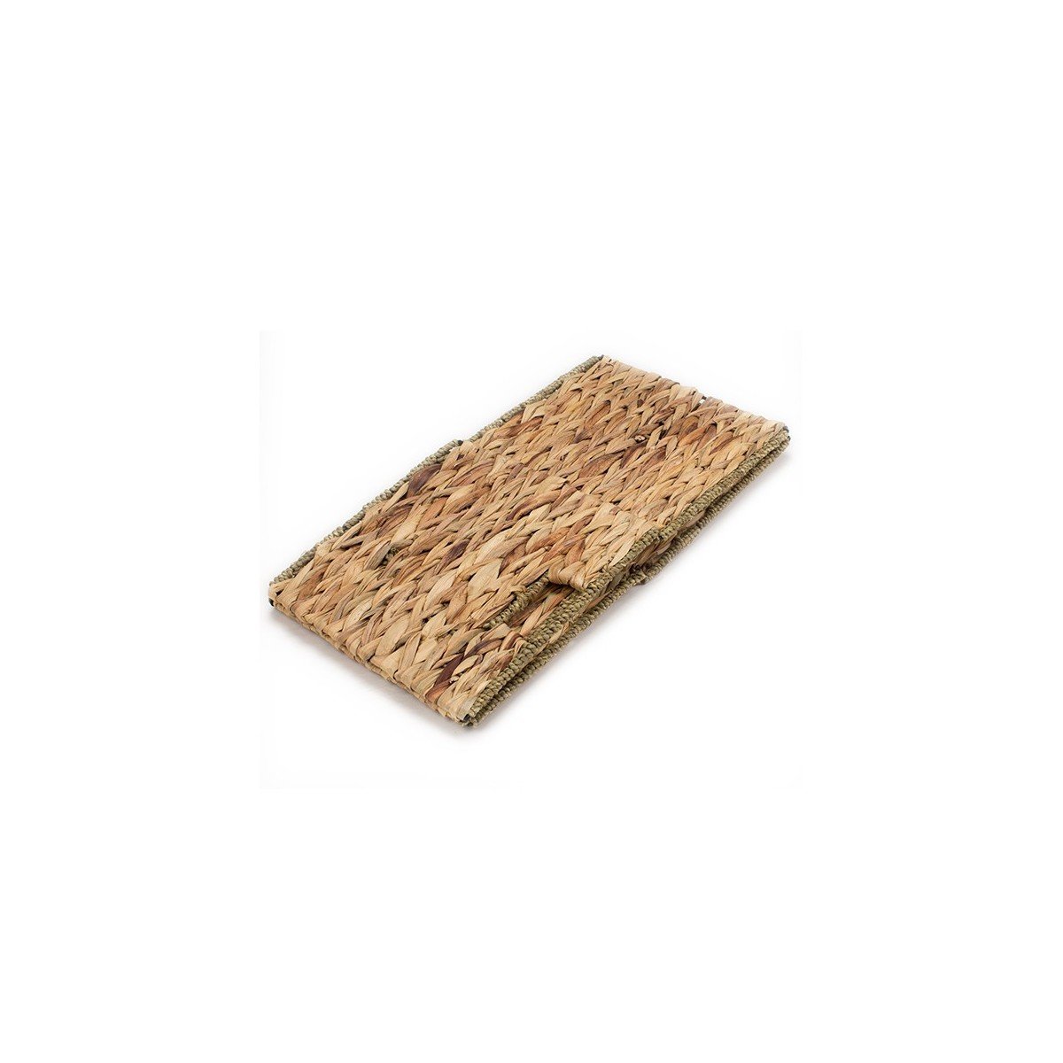 Cube de rangement en jacinthe d'eau - 32x32x32/33cm bois clair, CALICOSY