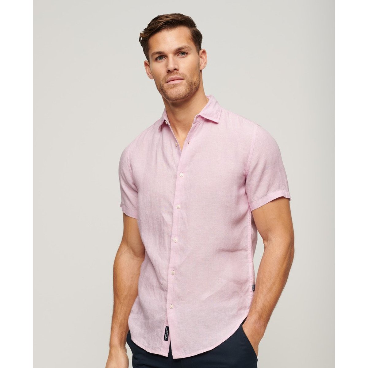 Chemisette en lin lilas pastel, SUPERDRY