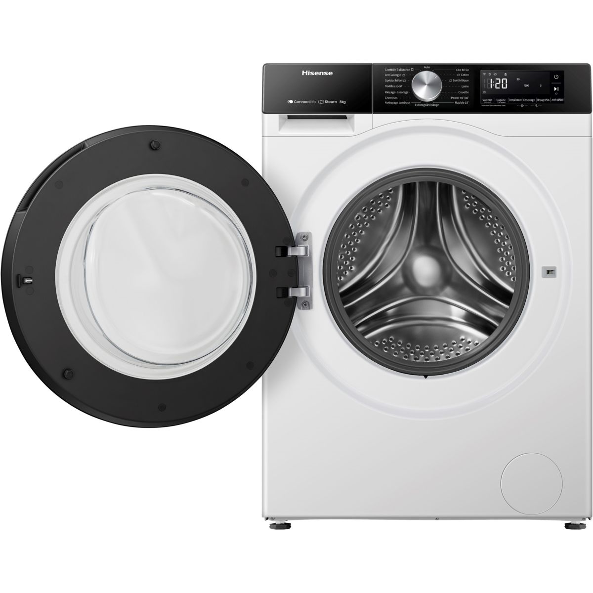 Lave linge hublot WF3S8043BW3 couleur unique, HISENSE